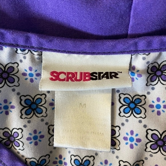 ScrubStar Purple Size Medium Womens Scrub Top - Picture 4 of 4
